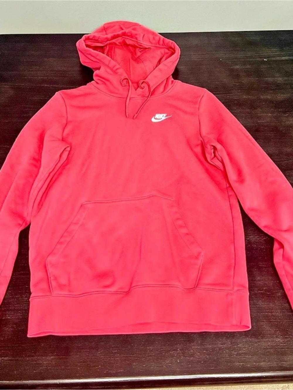 Nike Pink Salmon Cotton Pullover Hoodie Pocket Size XS Classic